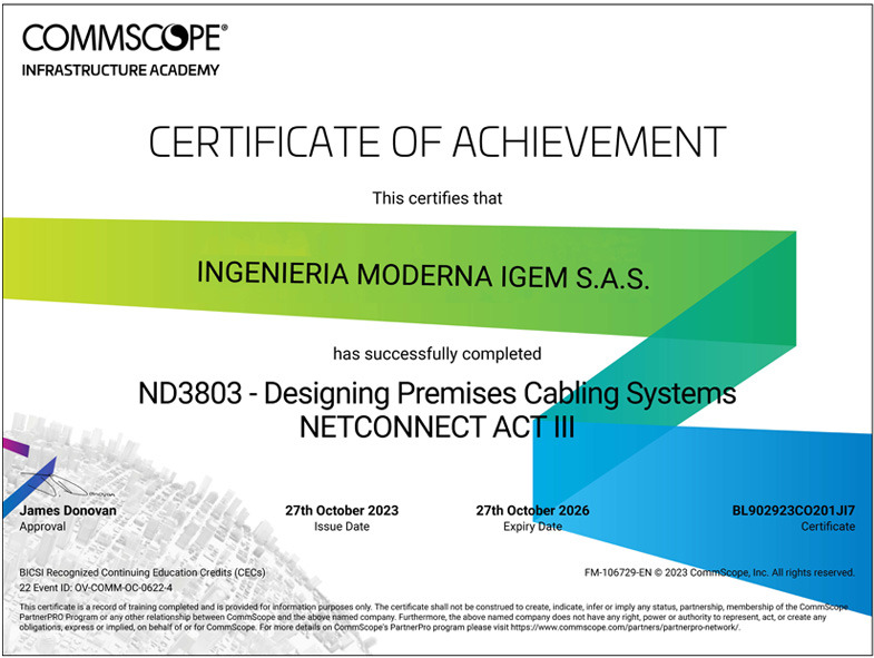 certifiacion ND3803